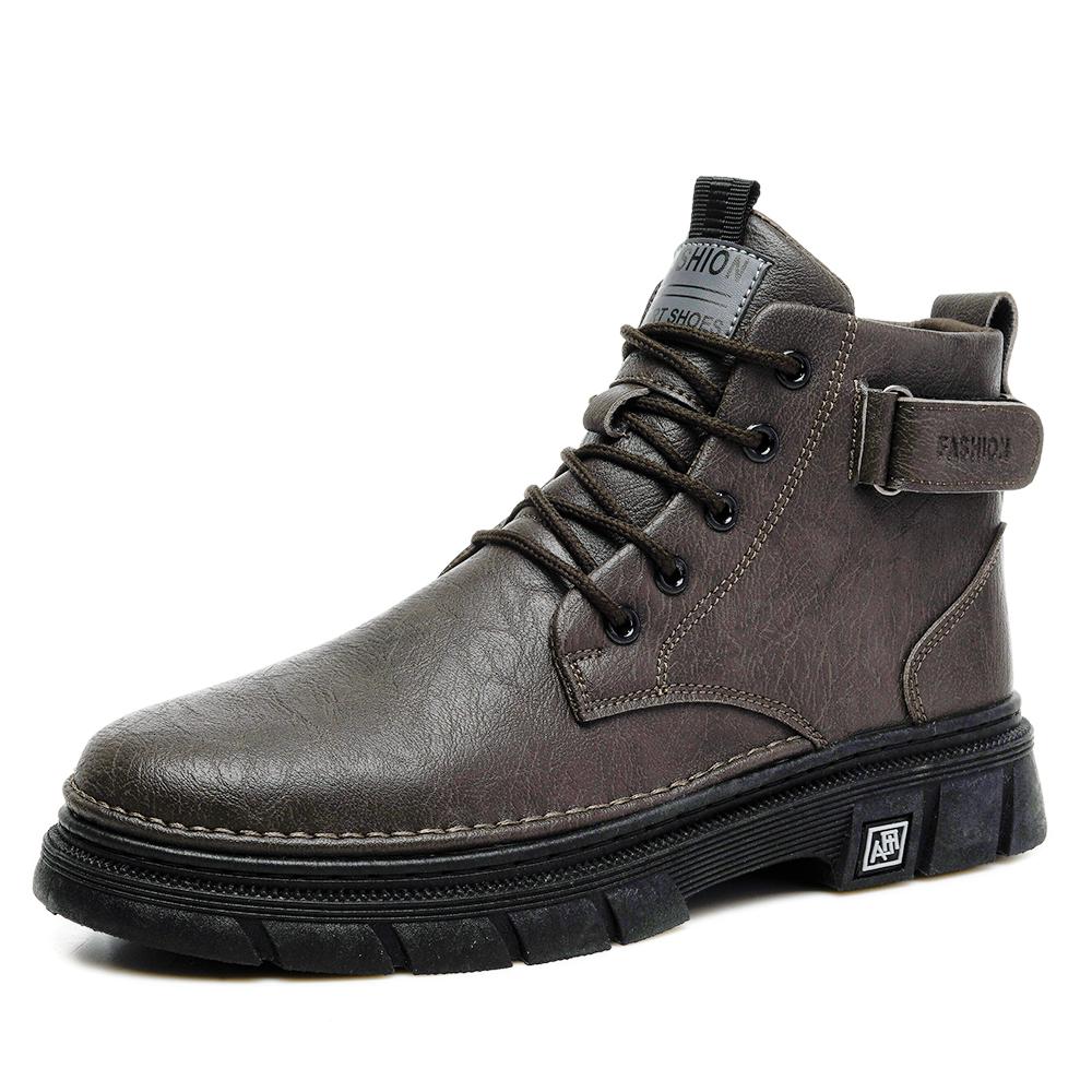 

Hiking Boots Ankle Outdoor Round Toe Shoes Thick Bottom Wear-resistant Water Proof Spring and Autumn Main Push Business Style 44 коричневый