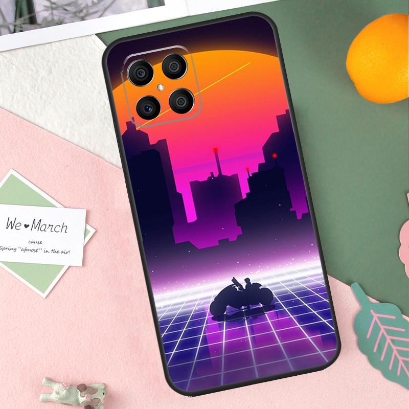 Synthwave 80's Retro Neon vaporwave Case For Honor X9b X8b X9a X8a X8 X9 X9c 50 70 90 Lite Honor 200 Pro Magic 7 5 6 Lite Cover