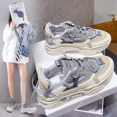 Mode Damen-Sneakers 2024 Herbst-Trend Plateau Freizeitschuhe Atmungsaktive Schnür-Laufschuhe Tennis-Trainer Zapatillas De Mujer