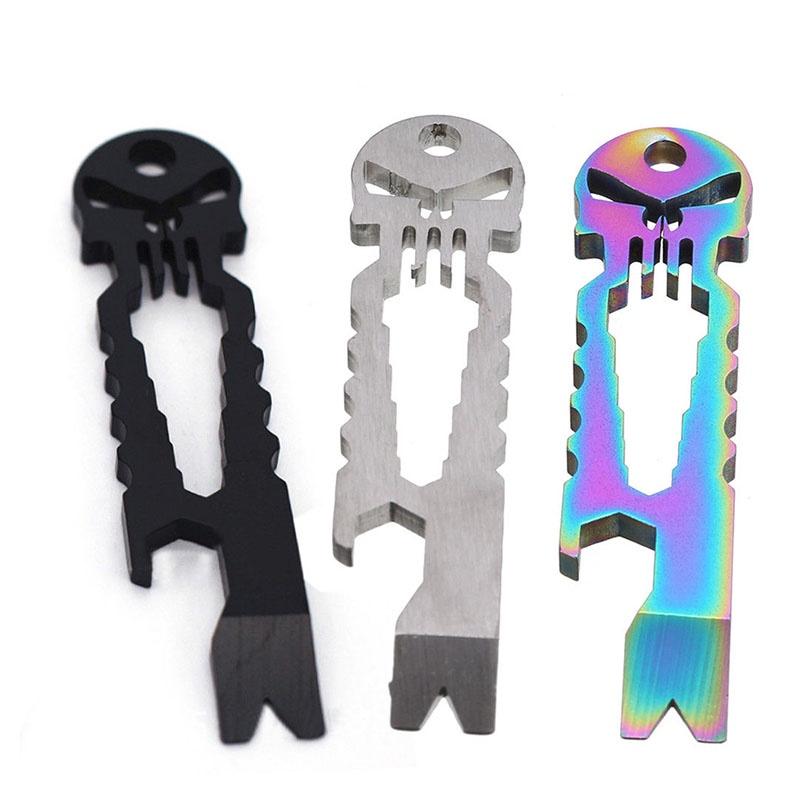 Edc Punisher Skull Multi-functional Survival Pocket Tool Keychain Self-help Kit With Premium Quality Materials For Everyday Adventures