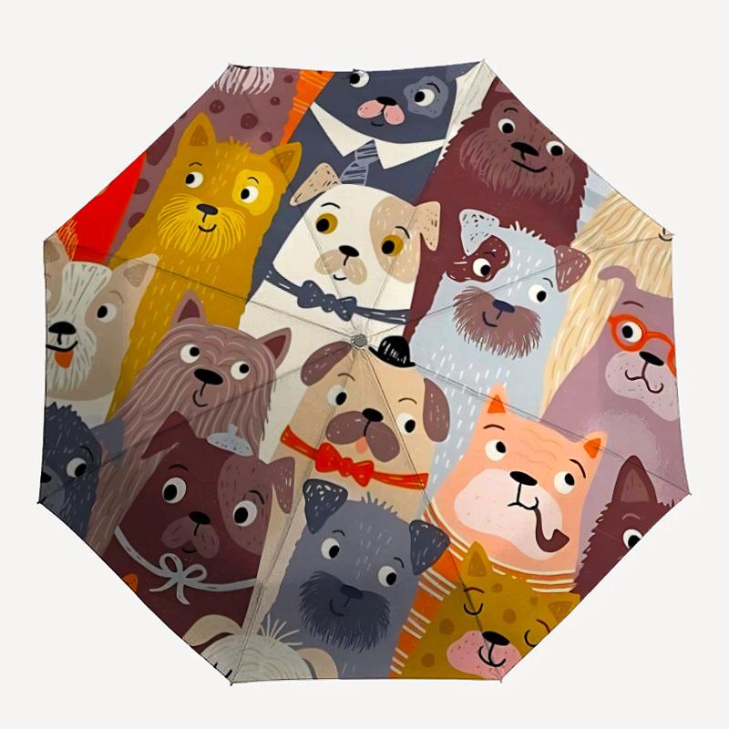 

1pc Dogs Pets Automatic Folding Umbrella Portable Collapsible Umbrella for All Seasons, 8-Rib Durable Construction, Perfect Gift 045