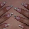 1 Set Almond False Nails Full Cover Stick On Nails French Tip Press On Nails Artificial Nails Manicures Supplies