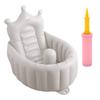 Ange Smile Crown Baby Suitable for Babies from with Hand High and Drying Gray Bath, Newborns, Compact, Pump, Anti-Slip Stopper, Backrest, Hook,