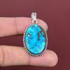 Tibetansk turkos hänge ädelstenshänge handgjorda smycken 925 sterlingsilverhänge anständigt hänge presenter till fru silver elegant smycke