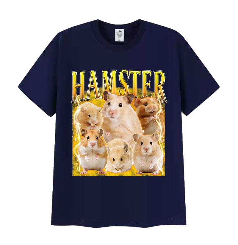Funny Hamster Meme Graphic T Shirt Unisex Women Vintage Harajuku Fashion Tshirts Casual High Quality Oversized Cotton Tshirt Tops