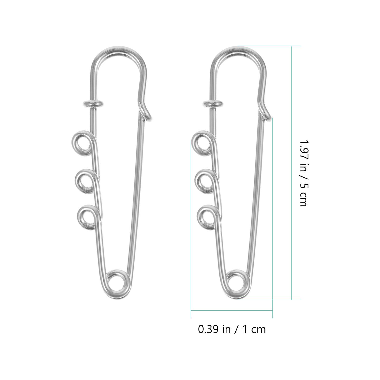 

50Pcs Safety Brooch Pins Metal Needles with Holes Big Alloy Pins for DIY Dress Craft Jewelry Clips Clothing Fix
