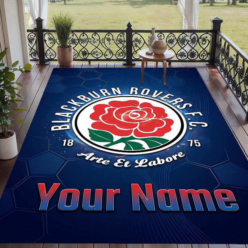 Custom Text Printed Rug Blackburn Rovers Football Non Slip Floor Carpet For Home Room Decor