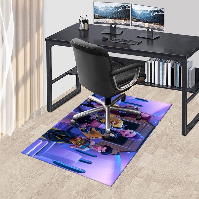 

Future Fashion: Neon Printed Jacket for Women Offic Chair Mat, K-pop Theme Carpet, Non-slip, Soft and Durable Leisure Rug for Interior Deco 60cm by 90cm