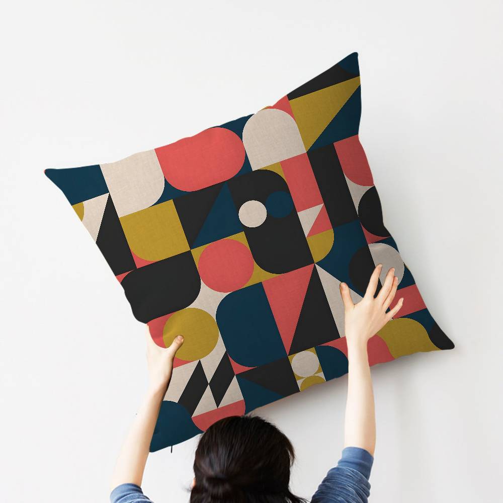 Abstract B-Bauhaus Geometry Cushion Cover Car Throw Pillow Case For Sofa Car Christmas Gift 40X40Cm 45X45Cm