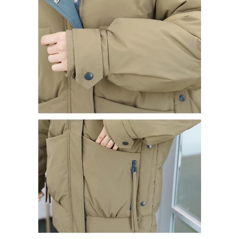Women's Long Down Cotton Jacket Winter Loose and Thick Cotton Jacket Casual Women's Cotton Jacket