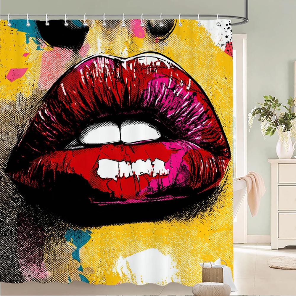Modern pink romantic lips pattern Shower Curtain Bath Curtain Love Girl Printed Bathroom Curtains for Home Decoration Curtain