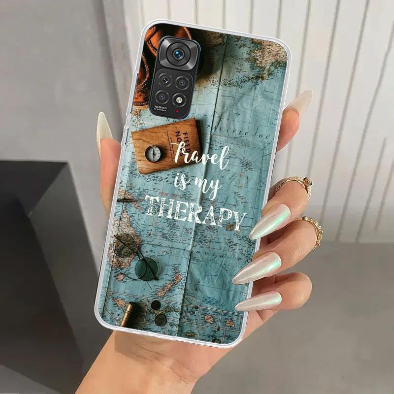 World Map Travel Plans Phone Case for Xiaomi Redmi Note 14 13 12S 12 11S 11 Pro Plus 11T 11E 10S 9 9S Soft Funda Print Shell Not