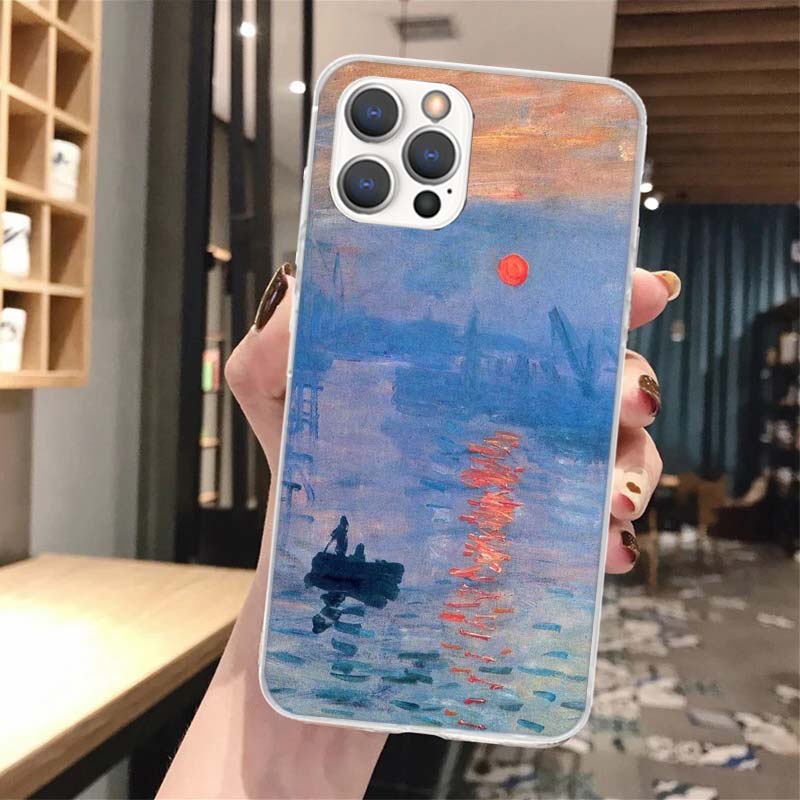 Claude Monet Garden Lotus Bridge Silicon Phone Case for iPhone 17 16 16E 15 Pro Max 14 Plus 11 13 Mini 12 7 8 SE Air 17Pro Cover