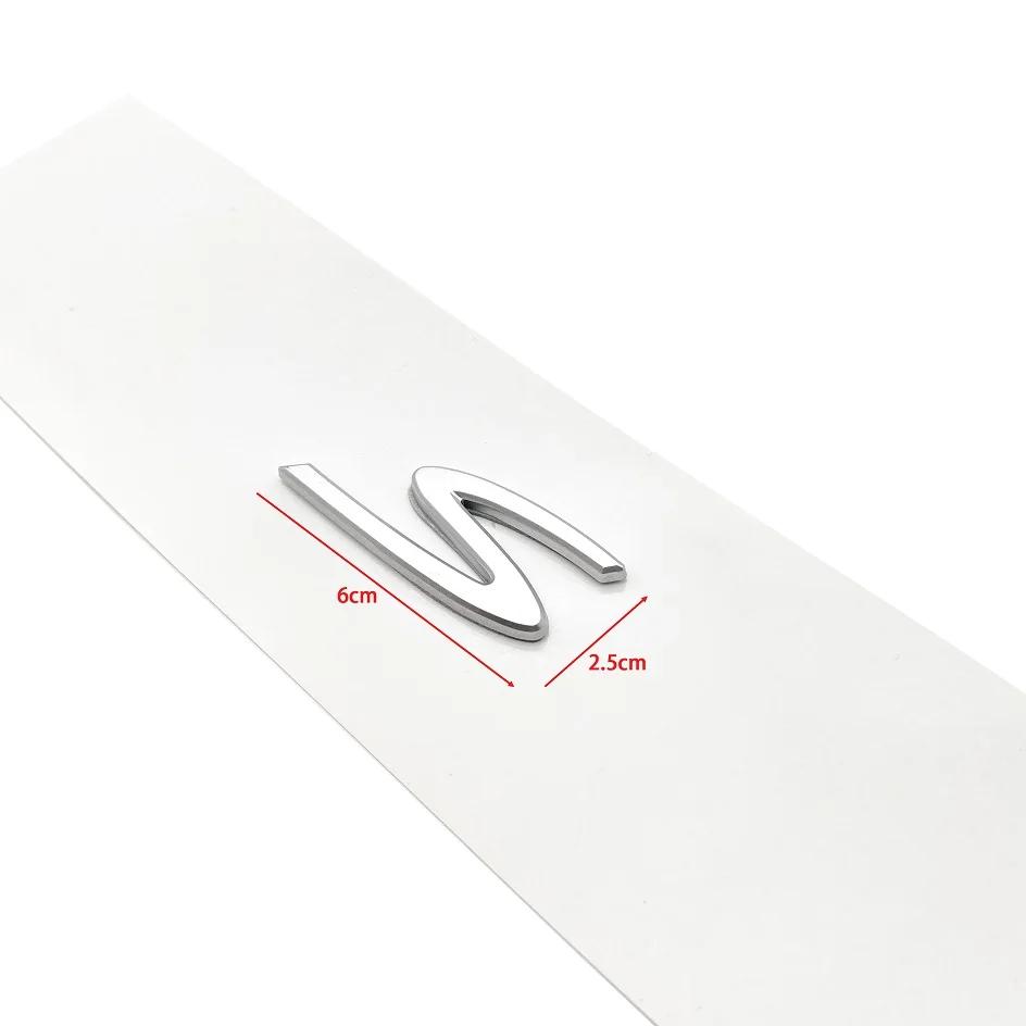 CKM3  1pcs Car Rear Sticker Styling Accessories 4 S Letter Emblem Car Fender Side sticker Rear Bumper Tail Door Trunk Logo