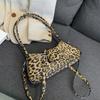 French Style Underarm Bag For Women Brown Black Leopard Handbag Clutch Bag Female Vintage PU Leather Crossbody Bags Versatile