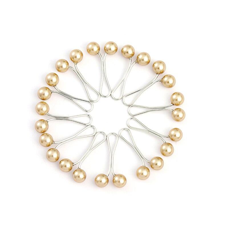12Pcs/Lot Anti Slip Brooch Headscarf Shawl Scarf Lady Muslim Fixed Pins Scarf Hijab Clips Pearl Stylish Brooch for Women Jewelry