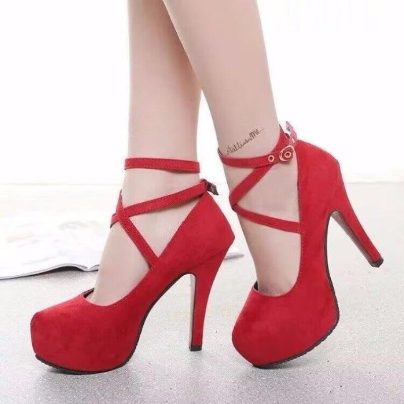 Fashion Sexy Classic High Heels Women's Sandals Summer Shoes Ladies Ankle Strap Pumps Platform Heels Woman Strappy Shoes