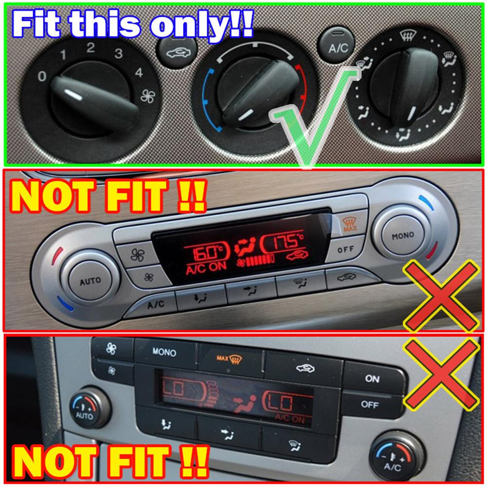 3pcs Heater A/C Climate Control Switch Knobs Set For Ford Focus Fusion S-Max C-Max 2004-2015