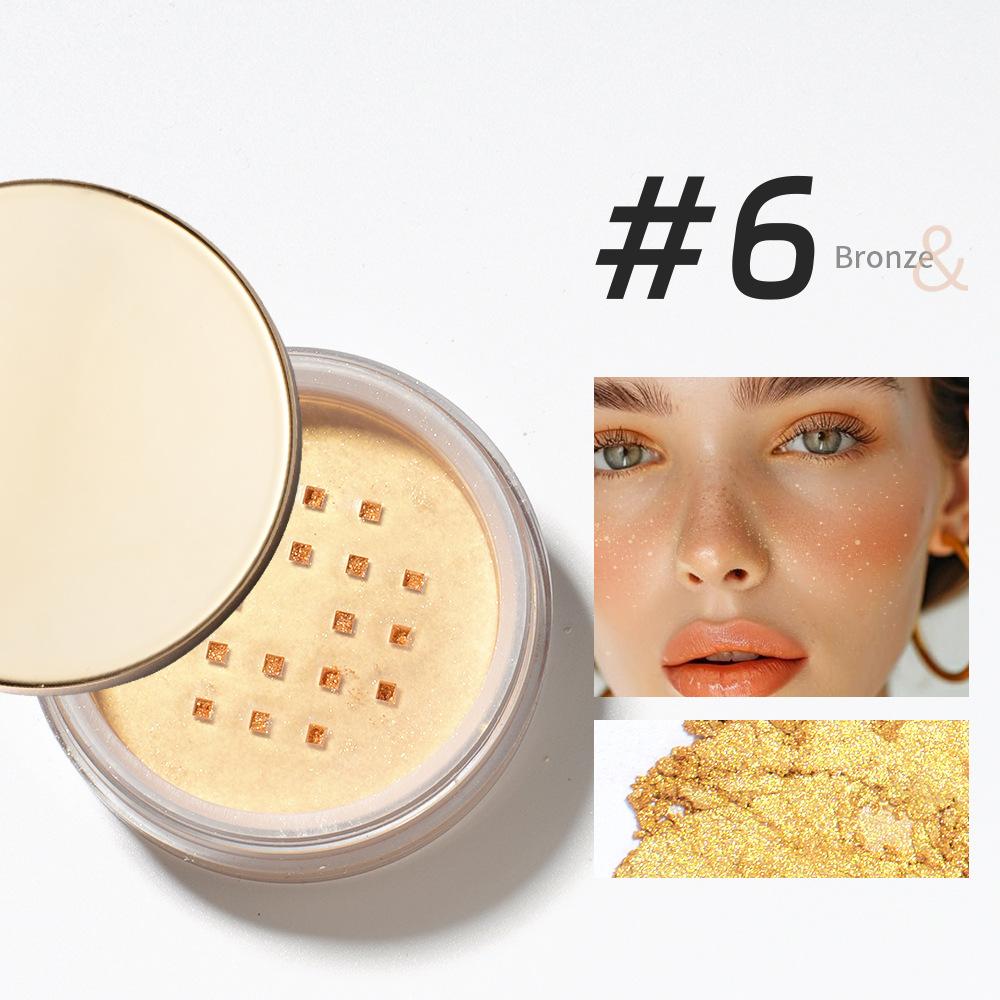 Julystar Pearlescent loose powder Concealer Diamond honey powder fine anti-sweat long-lasting oil-control matte setting powder