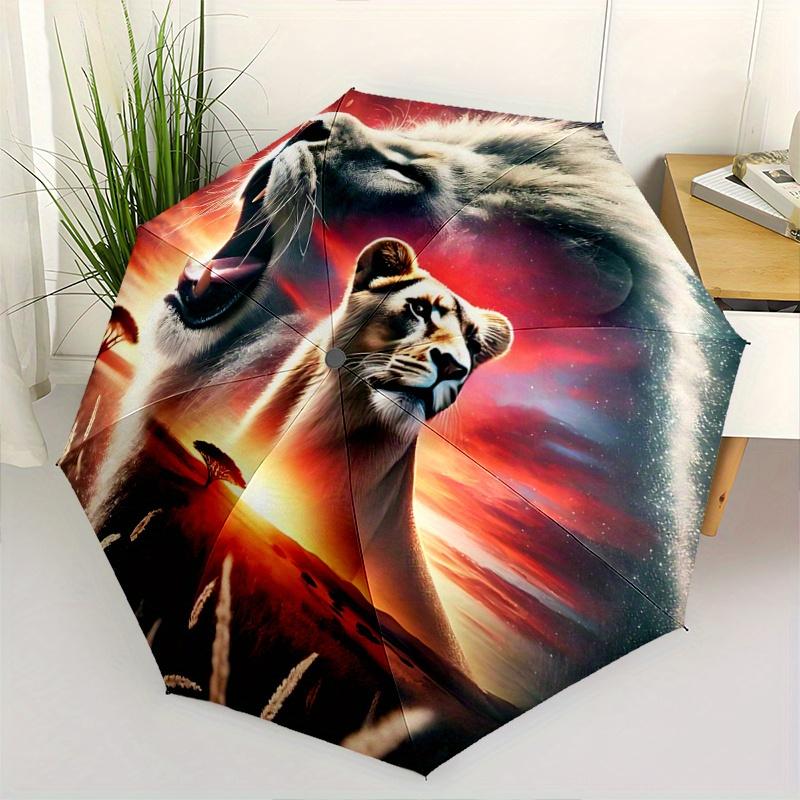 1pc Lion Roar Pattern Automatic Umbrella Is Fashionable and Good-Looking,  Suitable for Travel and Daily UseN057