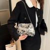 Lässige Pailletten-Schultertasche Leichte Unifarbene Ketten-Crossbody-Tasche Große Kapazität Damen-Handtasche Für Abendparty