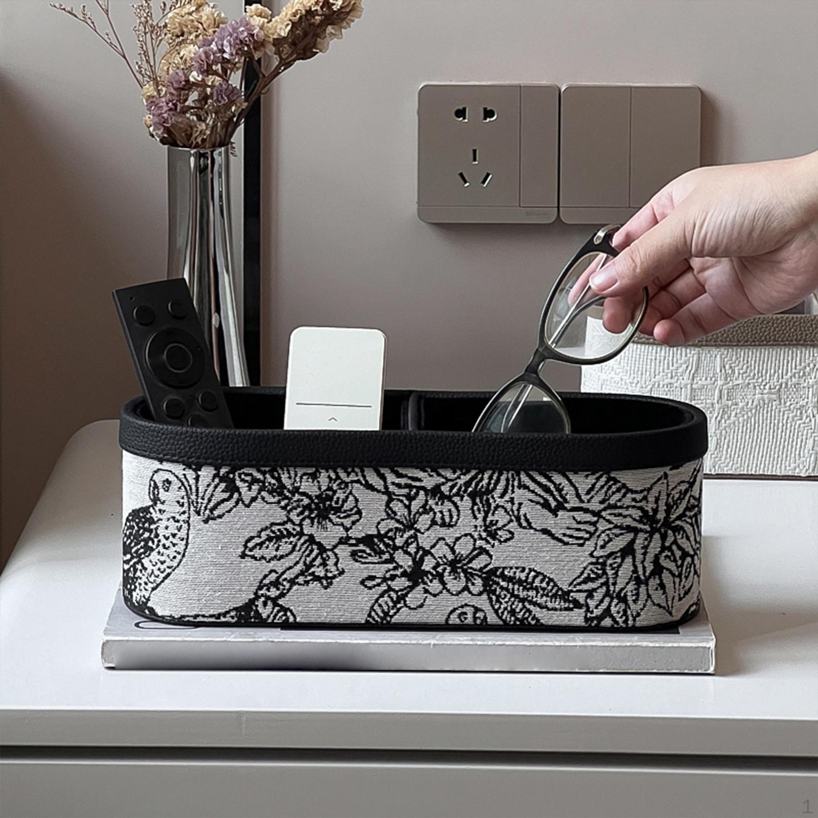 

Держатель пульта дистанционного управления с 2 отделениями, настольный ящик для хранения, органайзер для общежития чёрный