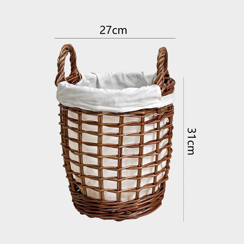 Handwoven Laundry Basket with Handles for Home Storage