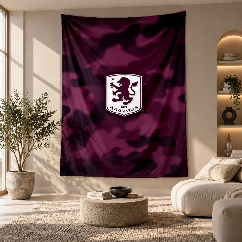 Decorative Tapestry,Aston Villa Football Printed Wall Art, Lightweight Wall Hanging For Bedroom Background