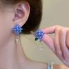 Blue Color Orchid Earrings Sweet Flower Earrings Ethnic Style Girl Ear Jewelry Women