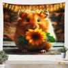 3D-Wandkunst-Gobelin mit einem Hamster und einer Sonnenblume