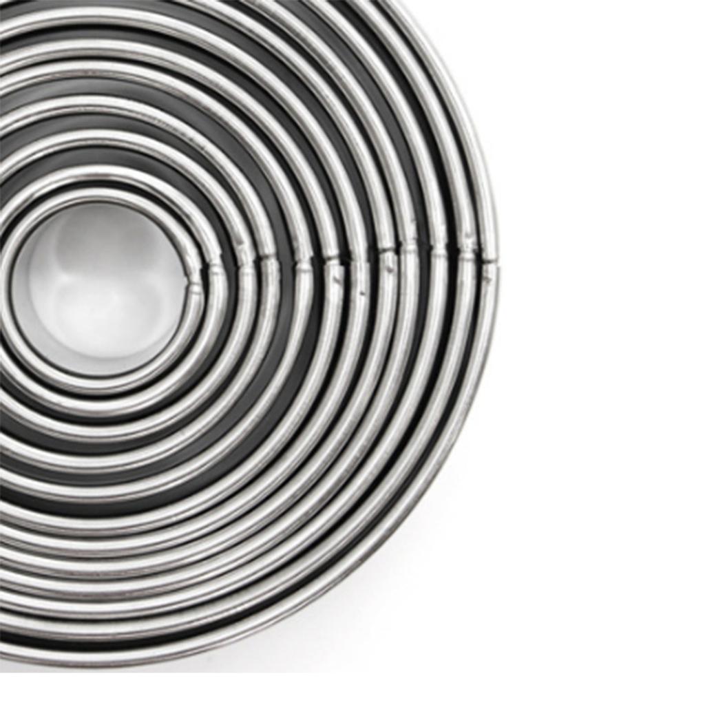 12Pcs Mousse Mold Stainless Steel Curling Edge Antioxidant Round Cookies Cutter for Baking