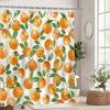 Orange Shower Curtain Cute Fruits Bathroom Shower Curtain Orange Waterproof Fabric Shower Curtain Bathtub Decor With