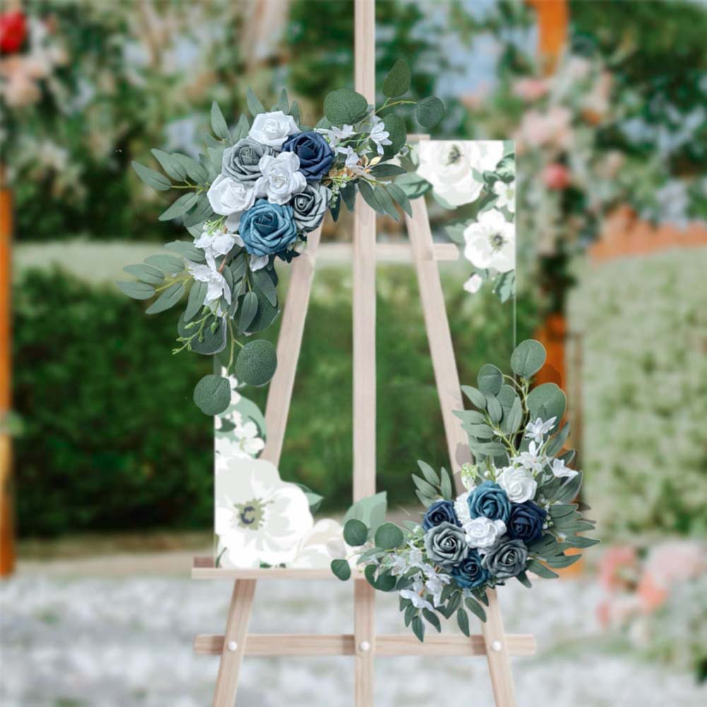 1set Chair Back Flower Simulation Bouquet Flowers Wedding Arch Flowers For Outdoor Home Decoration Plastic Party Stage Floral