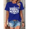 Fashion Letter Anime Print Women'S Round Neck Short-Sleeved T-Shirt, Easy Design, Comfortable and Fashionable, Suitable for Daily Casual All-Match,