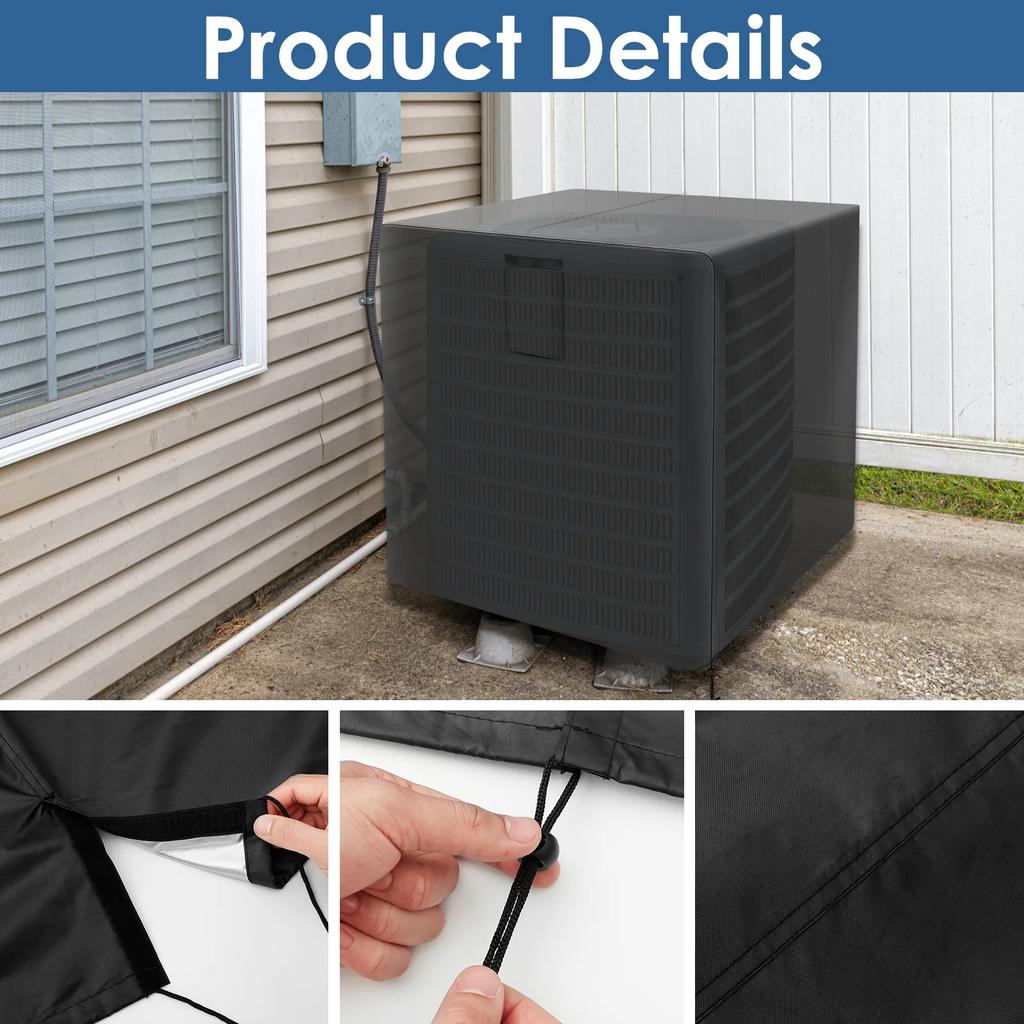 Outdoor Square Vertical Air Conditioner Cover Dust Proof Drawstring Closure AC Protection Cover Waterproof Air Condition Covers