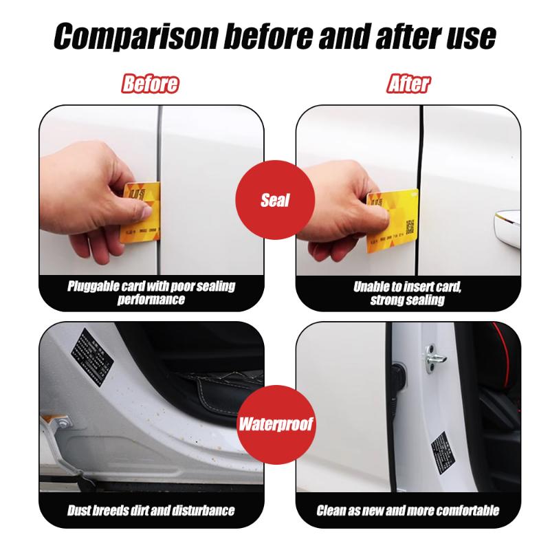 5/1m Car Rubber Door Seal Strip Soundproof Door Seal Trim Universal Noise Insulation EPDM Rubber Waterproof Seals Accessories