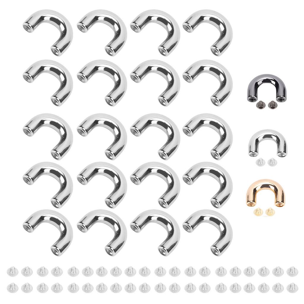 20 Ensembles Boucles de Connexion Pont Arqué Anneau en U Connecteurs de Sangle à Chaîne Alliage de Zinc Fer pour Sacs C