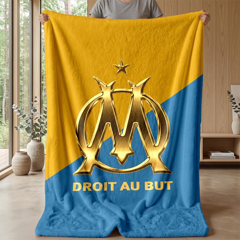 Olympique Lyonnais FC Soft Flannel Fleece Blanket Lightweight Cozy Warm Throw Blanket For Sofa Bed Home Decor
