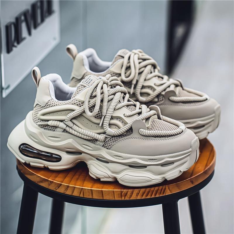 Fashion 2025 Men's Lace-up Sneakers Autumn Chunky Comfortable Trend Tennis Sports Shoes Outdoor Wear-resistant Breathable Running Shoes