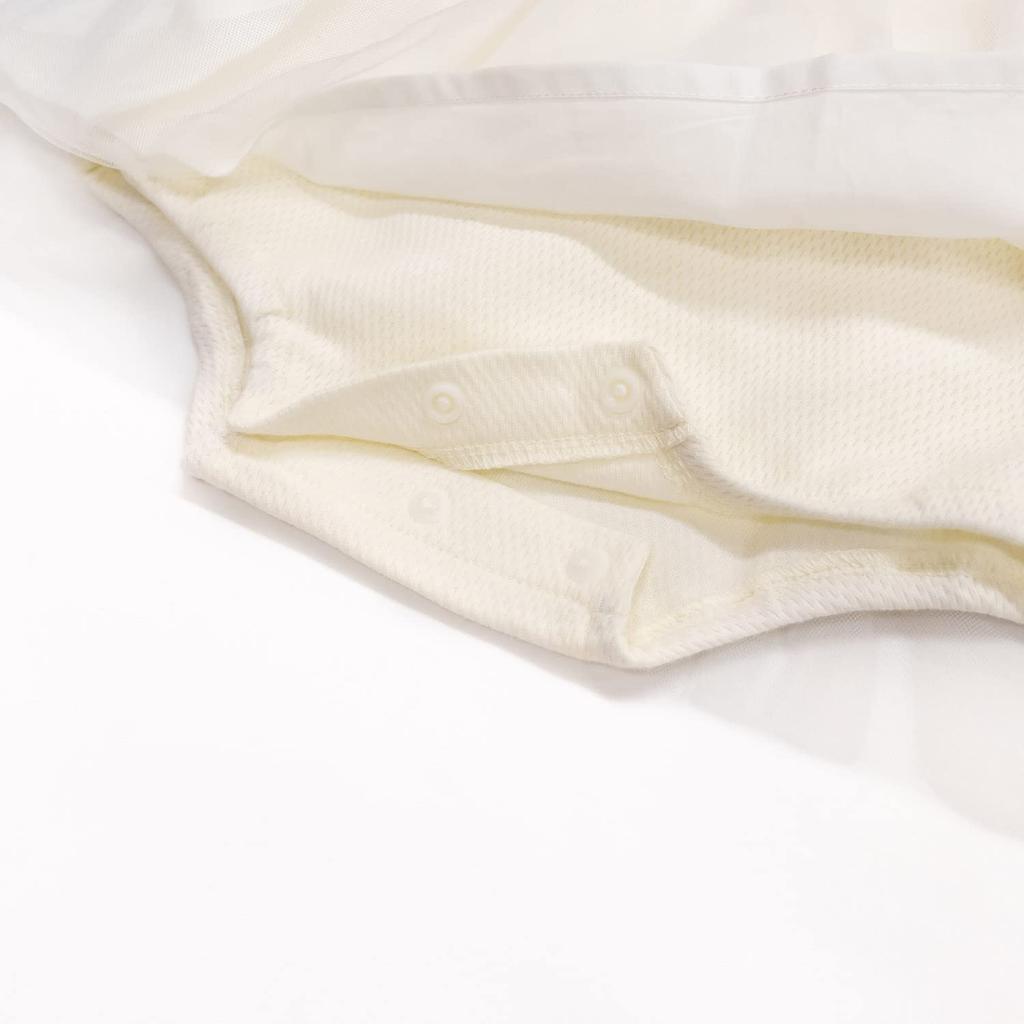 Tulle ruffled romper [Aenak] (90, off-white)