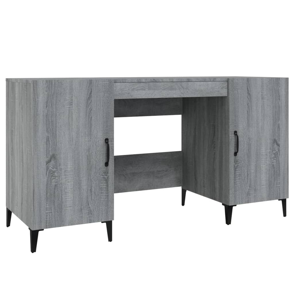 Desk Grey Sonoma 140 X 50 X 75 Cm Engineered Wood