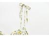 2025 European & American V-Neck Backless Floral Sling Dress with Bow