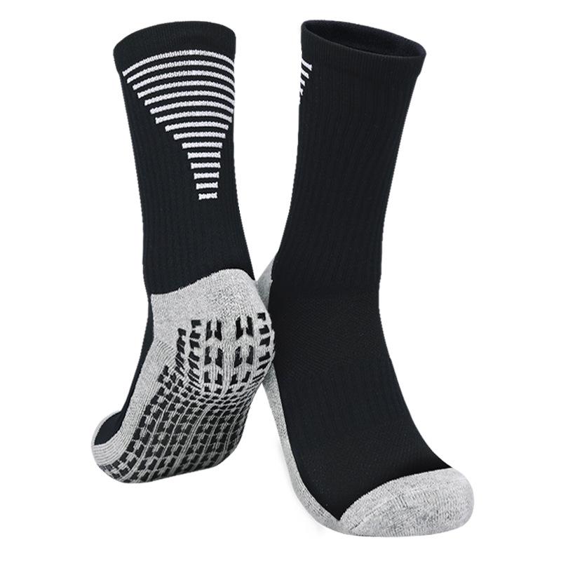 Men's Professional Gel Football Socks - Breathable, Non-Slip, Mid-Calf Training Socks with Towel Bottom.