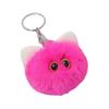 Rex Rabbit Fur Bow Cat Pendant Keychain Kitten Ornament