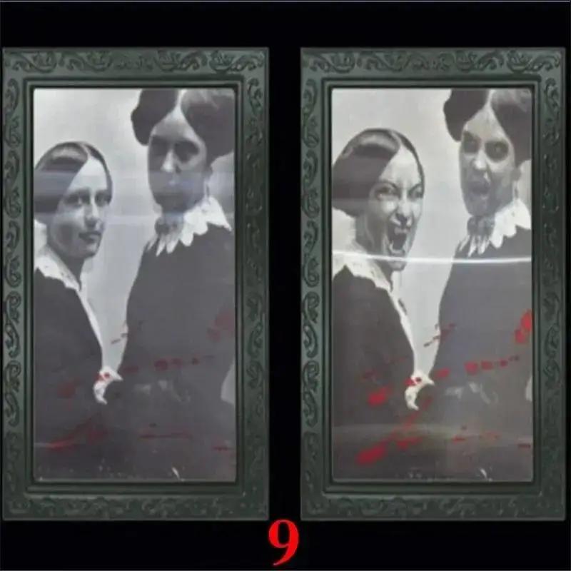Pretty 3D Changing Face Ghost Picture Frame Halloween Decoration Horror Craft Supplies Haunted House Party Decor Halloween Props
