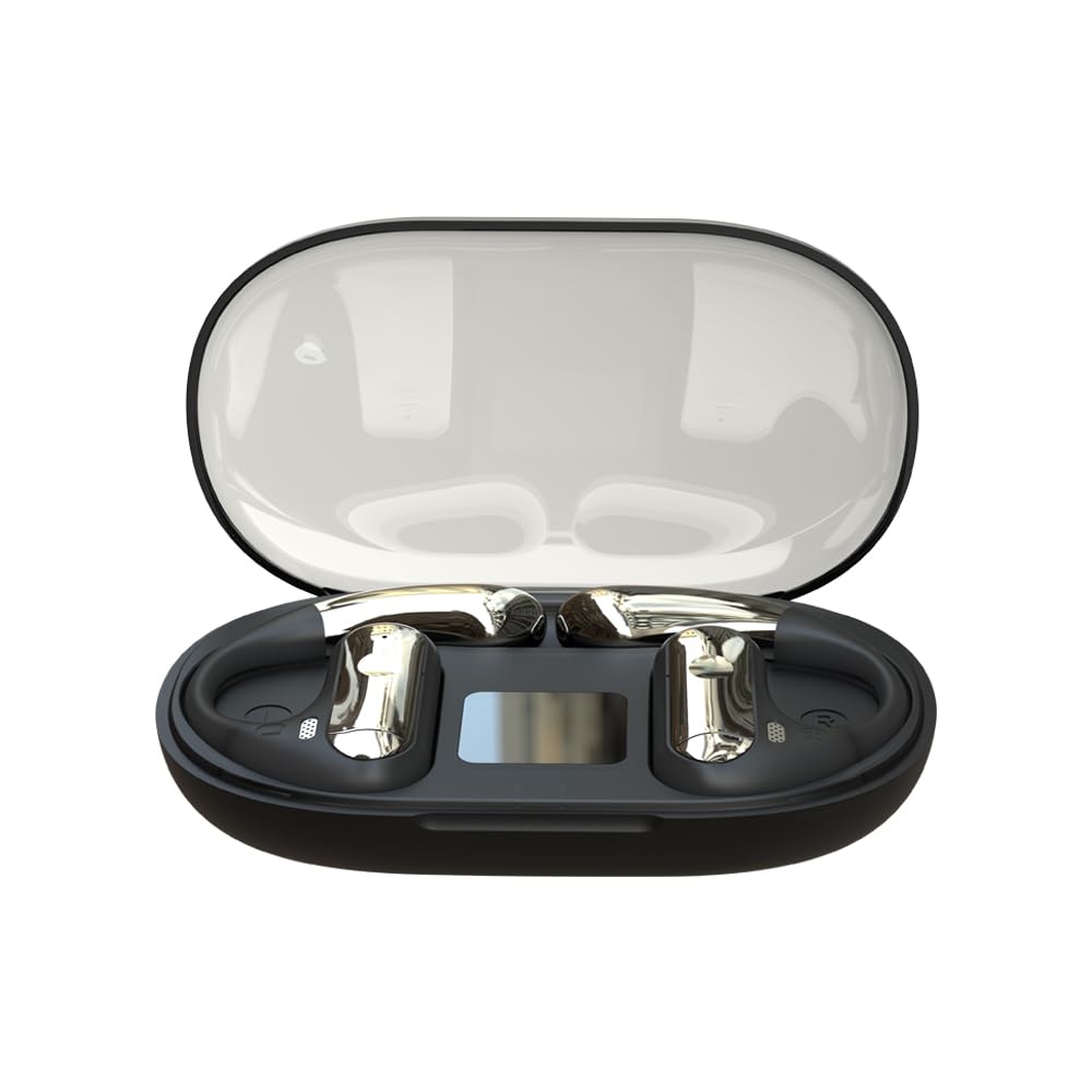 

SLuB Беспроводная костная проводимость Bluetooth Раздельные левый и правый Стабильная посадка Водонепроницаемые и звук Hi-Fi Совместимы с гарнитурой, наушниками, 5.3, чёрный