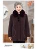 Elderly Women's Mid-Length Winter Coats: Cotton Padded, Fleece-Lined Outerwear