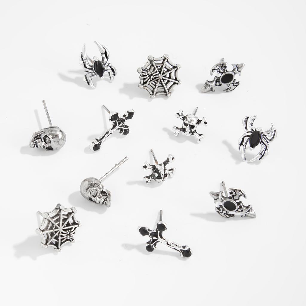 Set Cercei Halloween Desene Animate Amuzant Cap de Dovleac Fantomă Elemente Liliac Ciucure Set Bijuterii Urechi Înfricoșător Amuzant Trendy Accesorii Femei