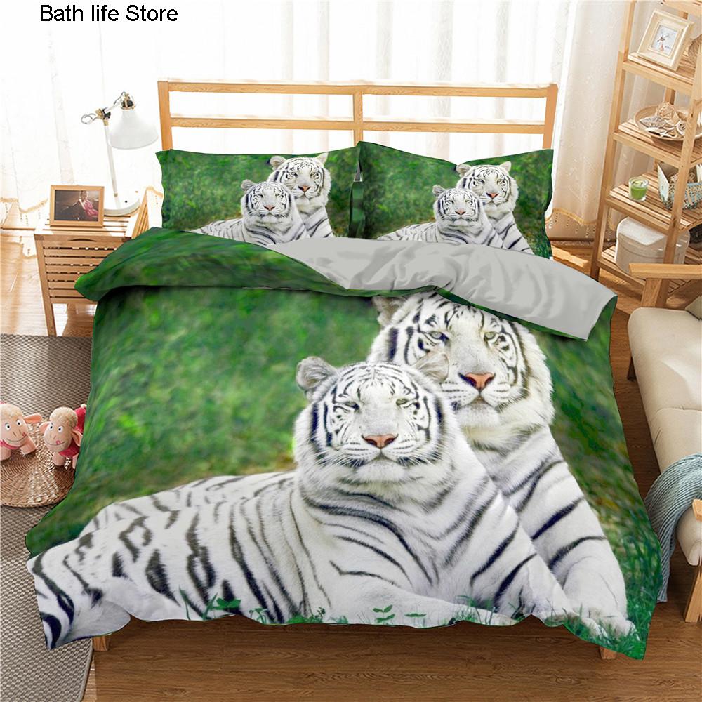 3D Printed Bedclothes Tiger Duvet Cover Set Single Twin Double Queen Size Bedding Set Comforter Cover Set Animal Bedding Set