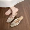Weiwei Girl 6579-8 Summer Square Head Muller Shoes Bag Head Cool Slippers Women Summer Wear Thick Heel Half Drag Single Shoes
